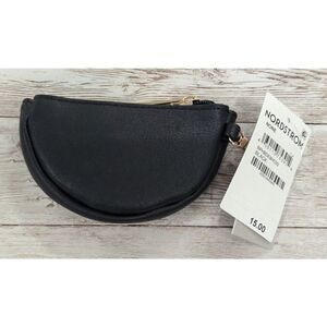 Nordstrom BP Half Moon Pouch Black Coin Purse Bag Charm  5" Small NWT